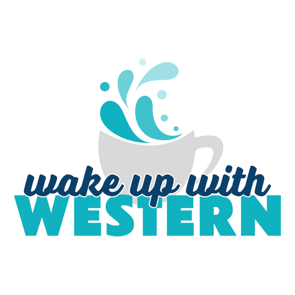 Wake Up with Western Logo (Mug with water-like steam coming out of mug)